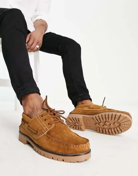 Светло-коричневые замшевые топсайдеры Schuh Raj