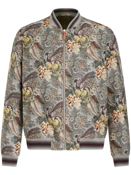 ETRO жаккардовый бомбер с узором, зеленый