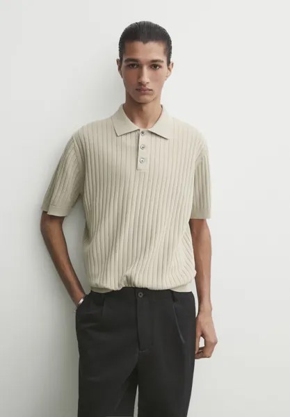 Рубашка-поло SHORT SLEEVE Massimo Dutti, цвет beige