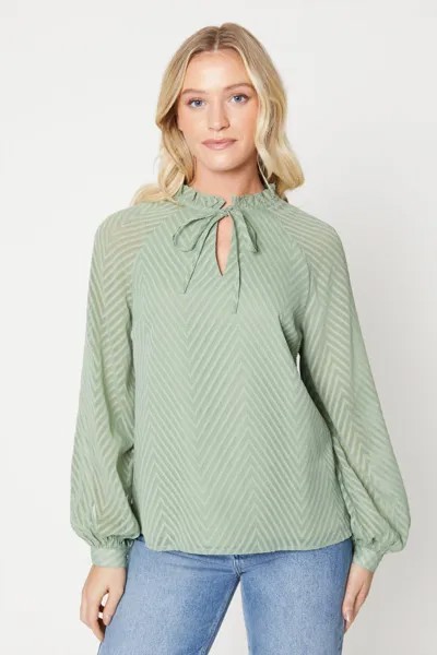 Текстурированная блузка с верхом Dorothy Perkins, зеленый