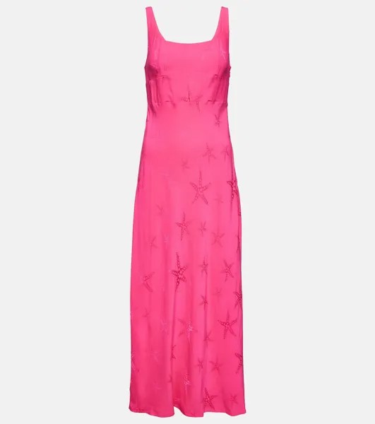 Платье миди Benedict из жаккардового крепа RIXO, розовый