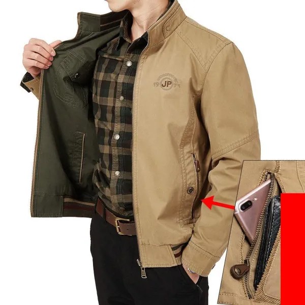 Осенняя куртка Мужская двухсторонняя военная куртка Пальто Чистый хлопок Мужская куртка Плюс Размер M-8XL