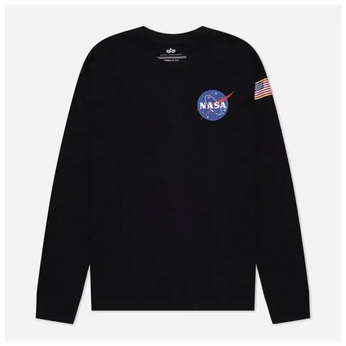 Мужской лонгслив Alpha Industries NASA Space Shuttle чёрный, Размер L