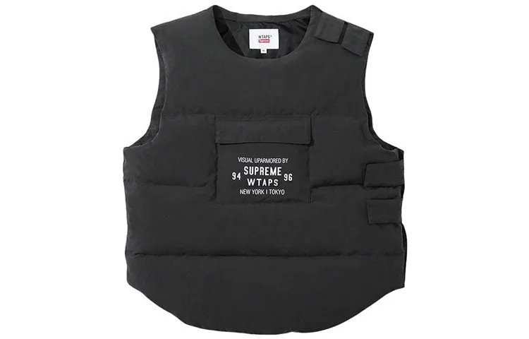 Жилет мужской Supreme x Wtaps, чёрный / бежевый / красный