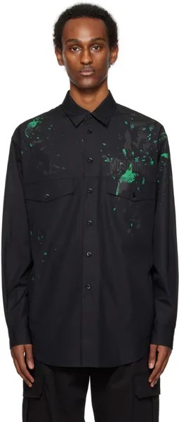 Черная рубашка с крашеным эффектом Moschino, цвет Black
