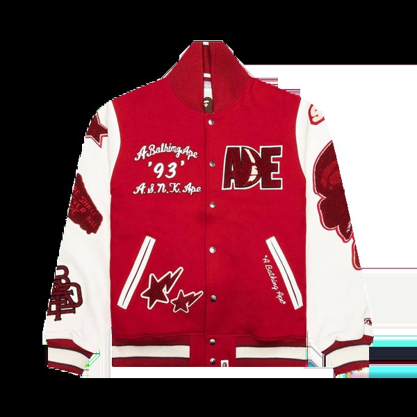 Куртка BAPE Multi Motif Varsity 'Red', красный