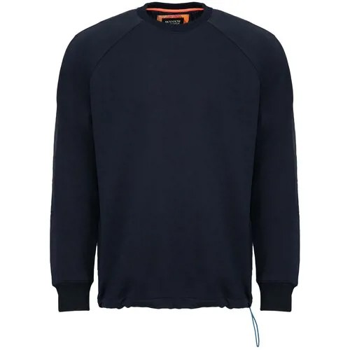 Джемпер SCOTCH & SODA, длинный рукав, силуэт прямой, средней длины, размер 52, синий
