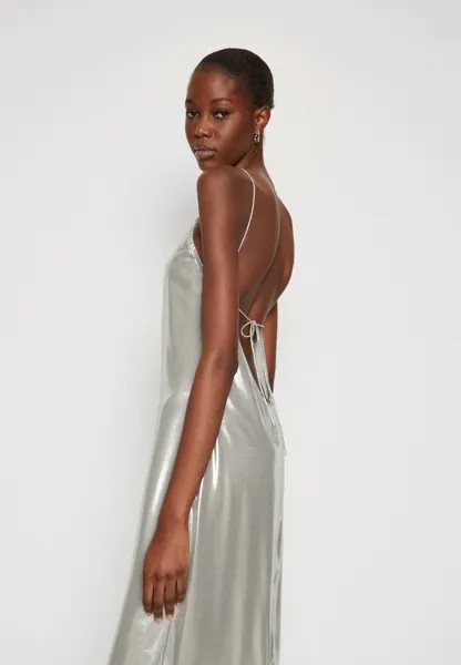 Коктейльное платье / Вечернее платье Slip Ankle Dress Calvin Klein, серебристого цвета