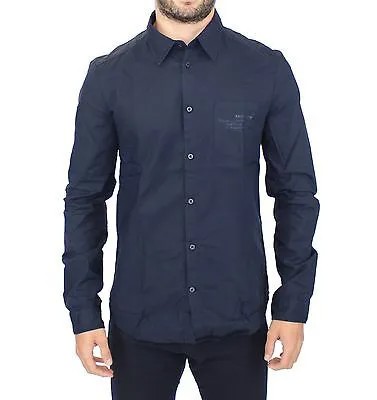 ERMANNO SCERVINO Рубашка Синий хлопковый повседневный топ с длинными рукавами s. IT52/XL Рекомендуемая розничная цена: 440 долларов США.