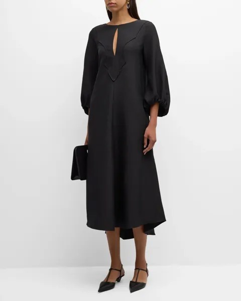 Летнее круизное платье миди с высоким и низким вырезом DOROTHEE SCHUMACHER, цвет 999 - Pure Black