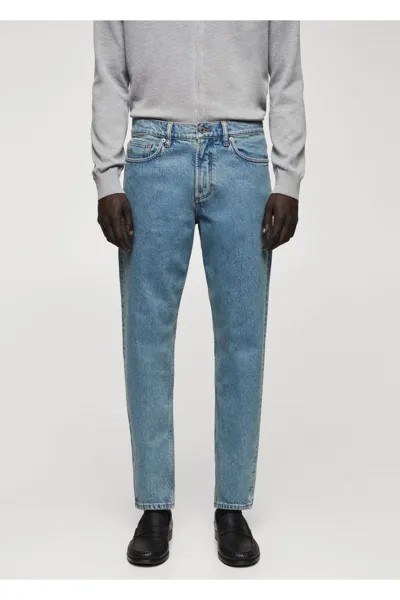 Модель I зауженные укороченные джинсы Mango, синий