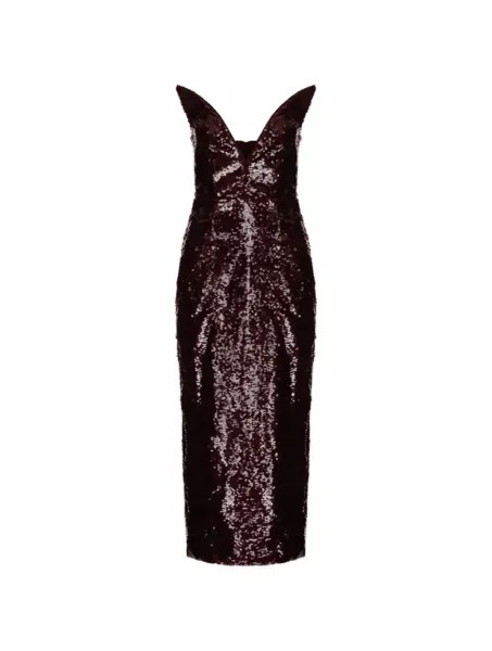 Платье миди с пайетками Roland Mouret, бордовый