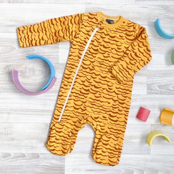 Mjolk Утеплённый комбинезон с закрытой ножкой Sleep and Play Honey Clouds