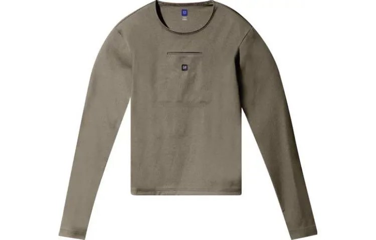 Футболка Balenciaga X Gap X Balenciaga Tripartite Collaboration женская оливково-зеленая Yeezy