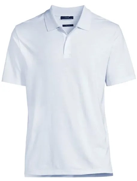 Мужская голубая хлопковая футболка Vince S/S PIMA Polo Glacier с короткими рукавами, синий