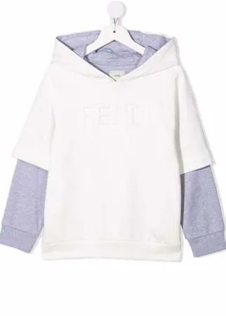 Fendi Kids худи с тисненым логотипом