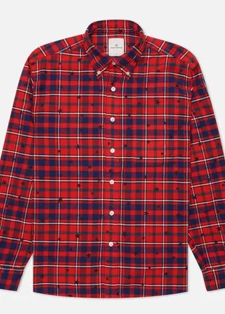 Мужская рубашка uniform experiment Star Flannel Check Big B.D., цвет красный, размер XL