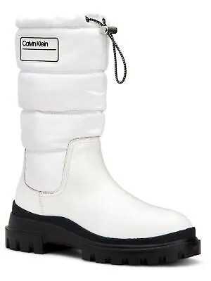 CALVIN KLEIN Womens White Toggle 2 Platform Logo Laeton Snow Boots 8,5 M
