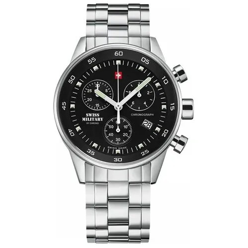 Наручные часы SWISS MILITARY BY CHRONO SM34005.01, серебряный, черный