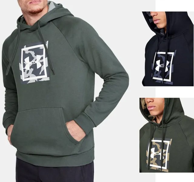 Мужской пуловер с капюшоном и графическим рисунком Under Armour Rival, новинка