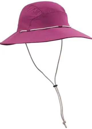 Шляпа с защитой от УФ-лучей для треккинга в горах женская TREK 500, размер: 56-58, цвет: Лиловый/Угольный Серый FORCLAZ Х Decathlon