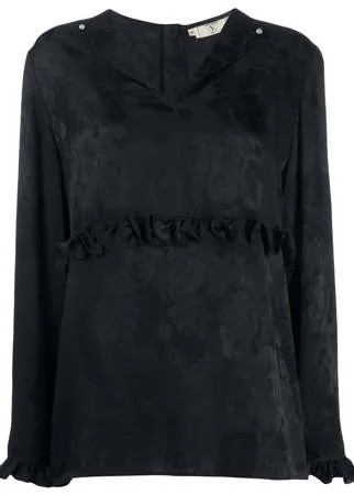Valentino Pre-Owned блузка 1980-х годов с оборками и узором