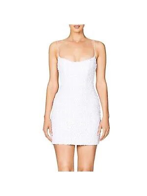 NOOKIE Женское белое мини-коктейльное облегающее платье на тонких бретелях XS XS