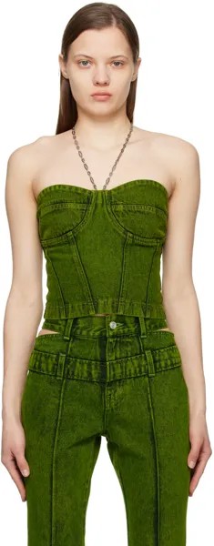 Зеленый джинсовый бюстье Lola Andersson Bell