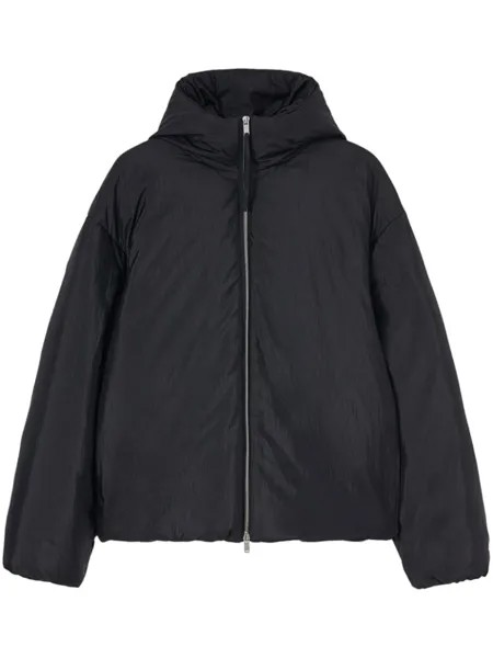 Jil Sander куртка-бомбер с капюшоном, черный