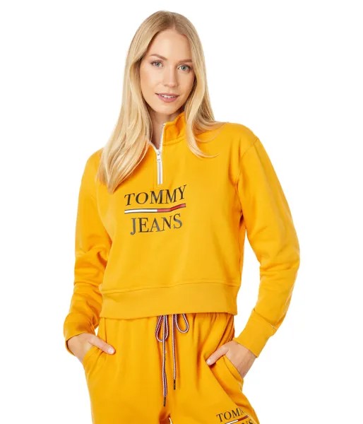 Пуловер Tommy Jeans, 1/2 Zip Crop Pullover