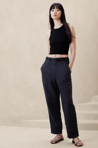 Боевые брюки Mya из хлопка и льна Banana Republic, синий
