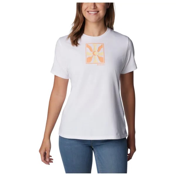 Функциональная рубашка Columbia Women's Sun Trek S/S Graphic Tee, цвет White/Epicamp