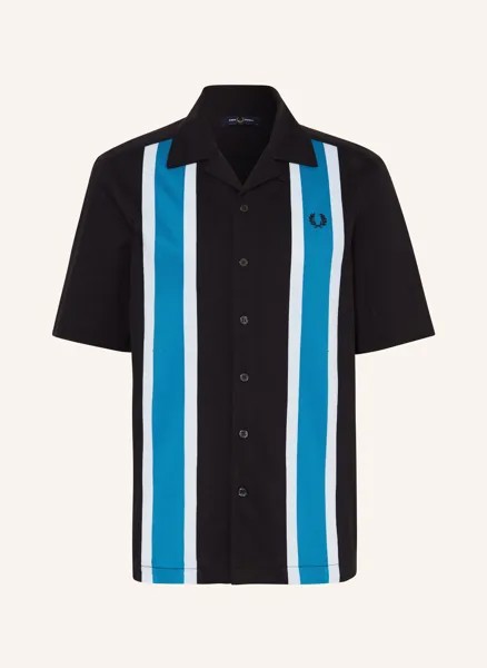 Комфортная посадка рубашки с короткими рукавами Fred Perry, черный