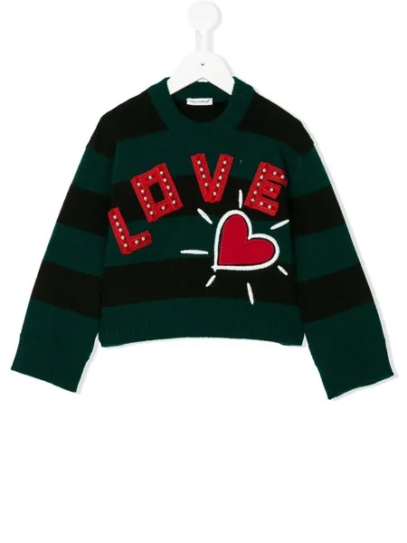 Dolce & Gabbana Kids полосатый джемпер 'Love'