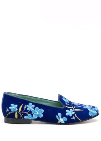 Blue Bird Shoes слиперы с цветочной вышивкой