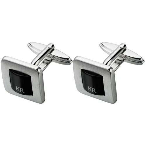 Запонки Nina Ricci Silver & Onyx, родий.