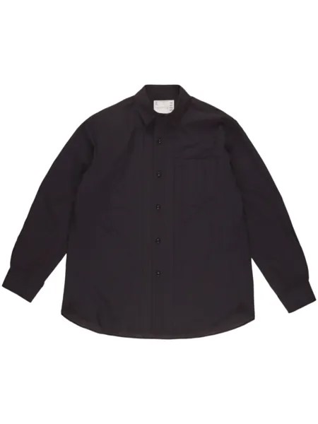 Рубашка со складками sacai, черный