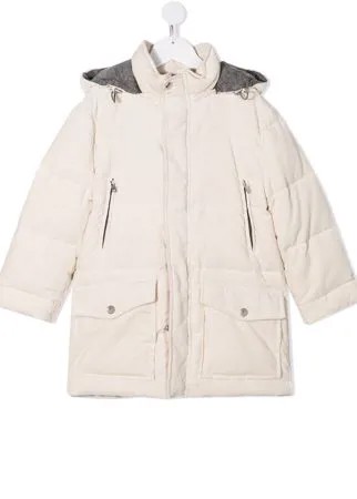 Brunello Cucinelli Kids пуховик с капюшоном