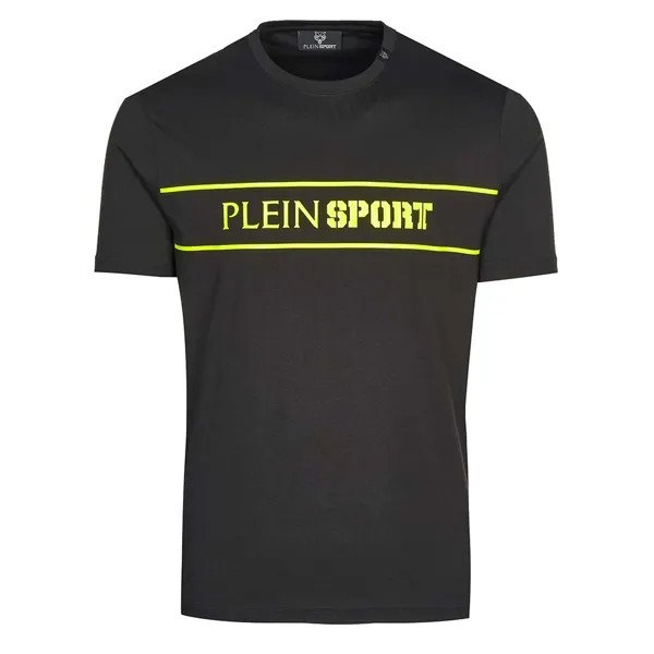 Футболка Plein Sport, черный/ярко-желтый