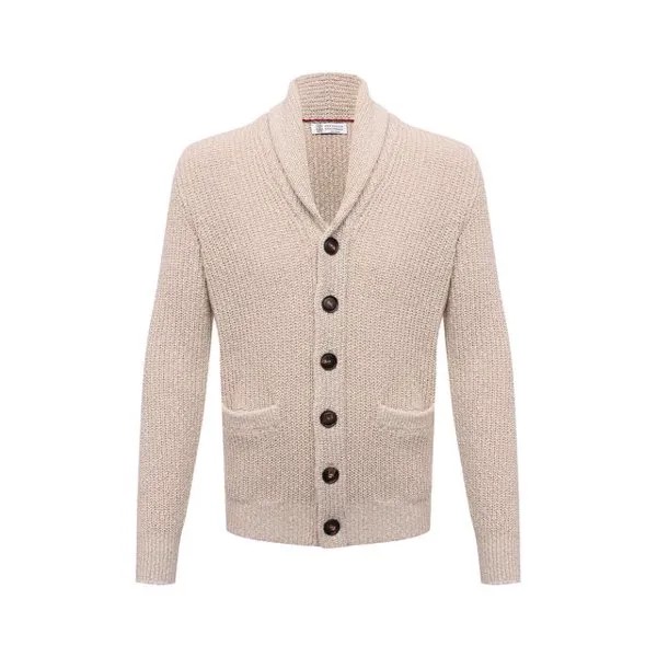 Кардиган из хлопка и льна Brunello Cucinelli