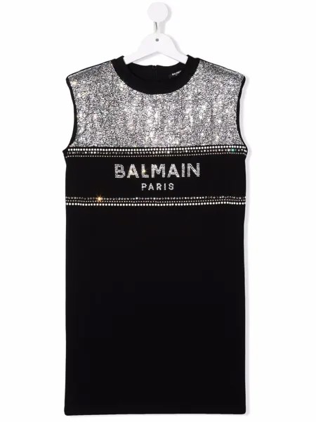 Balmain Kids платье со стразами