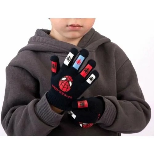 Перчатки , размер универсальный, 6 RU, 2-4 лет, черный, красный