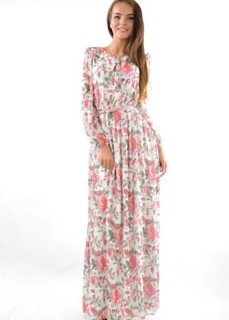 Платье шифоновое с цветочным принтом