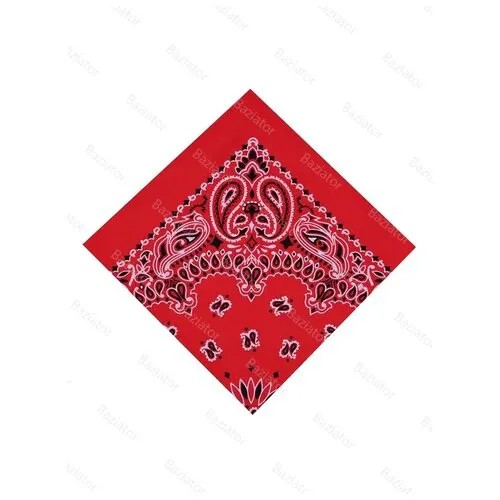 Бандана платок в стиле hip-hop универсальная косынка повязка для волос на голову, красная с цветком