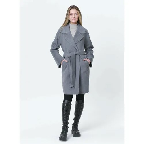 Пальто КАЛЯЕВ, размер 48, серый