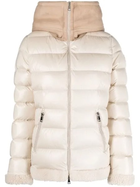 Moncler куртка Guichard с отделкой из овчины, нейтральный цвет