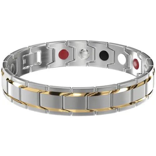 Биомагнитный браслет GSMIN Magnetic Chain (Серебристо-золотой)