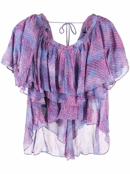 ISABEL MARANT блузка Angele с принтом, фиолетовый