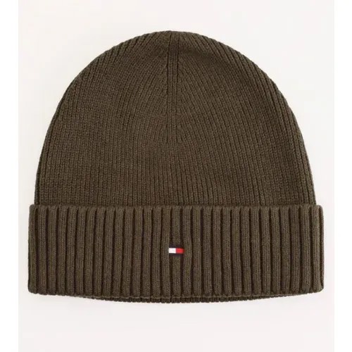 Шапка бини Tommy, демисезон/зима, шерсть, хлопок, размер OneSize, хаки