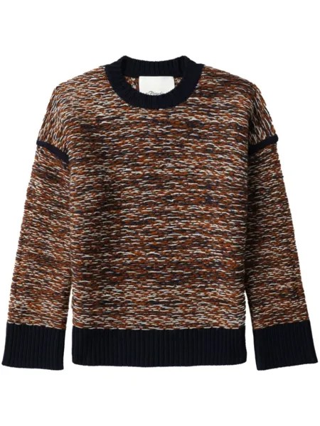 3.1 Phillip Lim жаккардовый джемпер с высоким воротником, коричневый